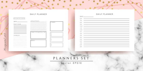 Εκτυπώσιμη Διάνυσμα Planner Modern Επιχείρηση Διοργανωτής Template Blank Οριζόντιες Σελίδες — Διανυσματικό Αρχείο