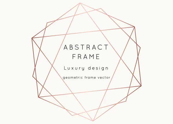 Modelo Convite Casamento Moderno Vetorial Art Deco Geométrico Frame Polygon — Vetor de Stock