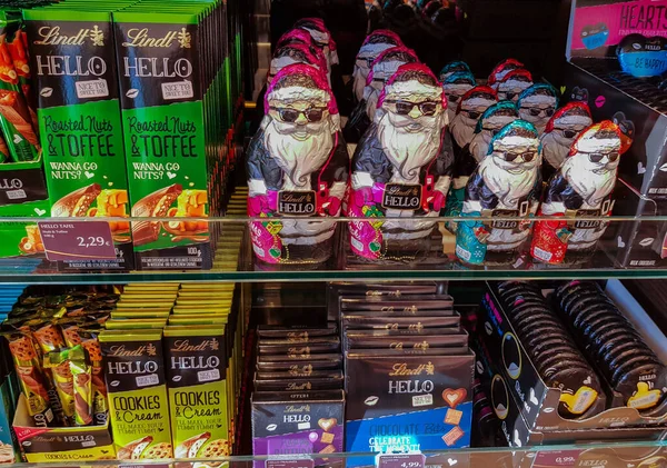 Berlin Germany 2019 Lindt Chocolate Santa Claus Black Glasses Bars — Stock Photo, Image