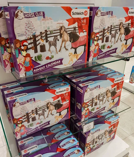 Berlin Germany October 2019 Large Boxes Schleich Advent Calendars Figures — Stock Photo, Image