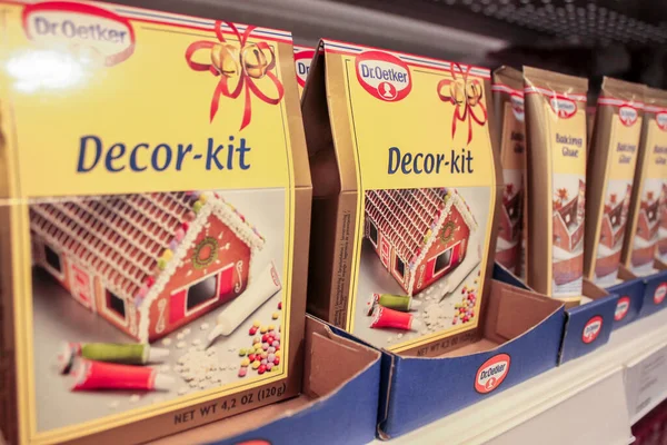 Moscow Russia September 2019 Set Decorating Diy Gingerbread Houses Oetker — Stock Photo, Image