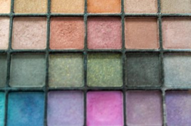 Çok renkli göz farlı Bulanık Palet. Makyaj rengi, mavi, turkuaz ve pembe..