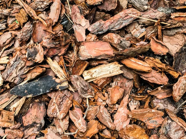 Background Wood Mulch Ground Large Pieces Tree Bark — Stock Photo, Image