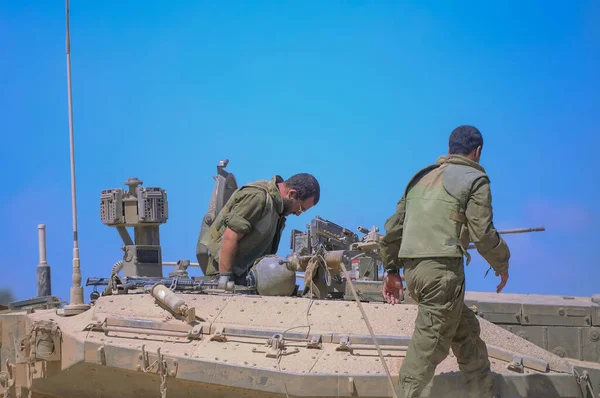 South Israel August 2014 Israeli Armed Forces Next Gaza Border — Stock Photo, Image
