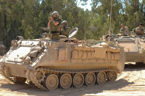 South Israel August 2014 Israeli Soldiers Next Gaza Border Conflict — Stock Photo, Image