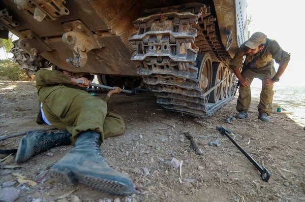 South Israel July 2014 Israeli Soldiers Next Gaza Border Conflict — Stock Photo, Image