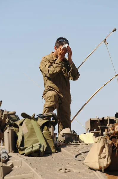 South Israel July 2014 Israeli Soldiers Next Gaza Border Conflict — Stock Photo, Image