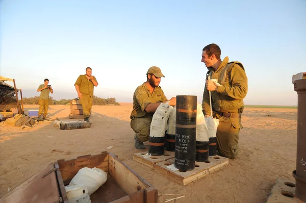 South Israel July 2014 Artillery Armored Bombing Gaza Strip — Stock Photo, Image