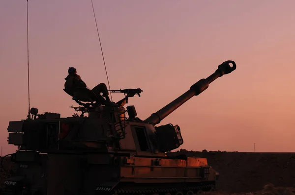 South Israel July 2014 Artillery Armored Bombing Gaza Strip — Stock Photo, Image