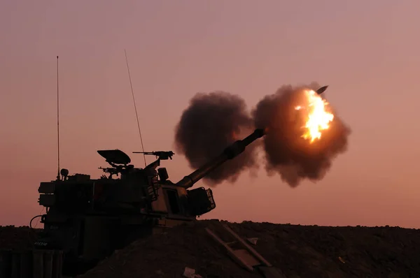 South Israel July 2014 Artillery Armored Bombing Gaza Strip — Stock Photo, Image