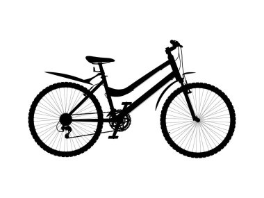 Şehir bisikleti siluet vektör