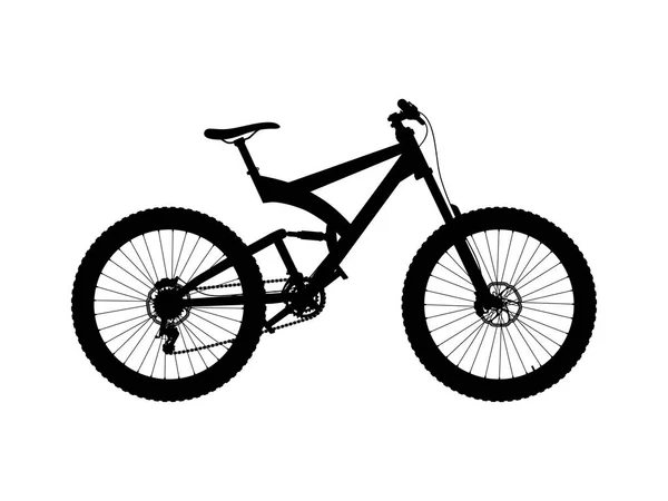 Vektor Silhouette Vollfederung Mountainbike — Stockvektor