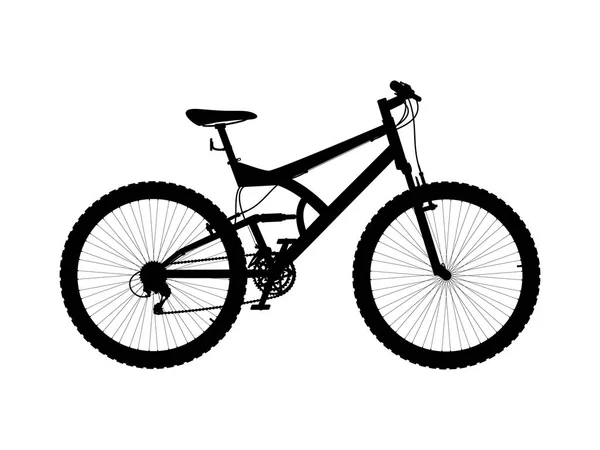 Vector silhouette two suspension mountain bike — Stock Vector