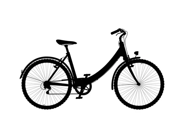 Vector silhouette of city bike — Stock Vector