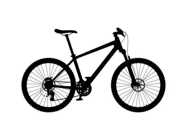 Silueta vectorial de la bicicleta de montaña hardtail — Vector de stock