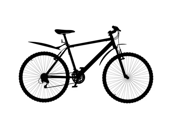 Silueta vectorial de la bicicleta de montaña hardtail — Vector de stock