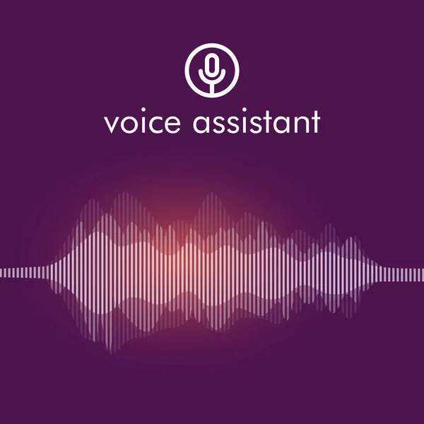 Microfoon knop met heldere stem en geluid imitatie golven. Mededeling — Stockvector