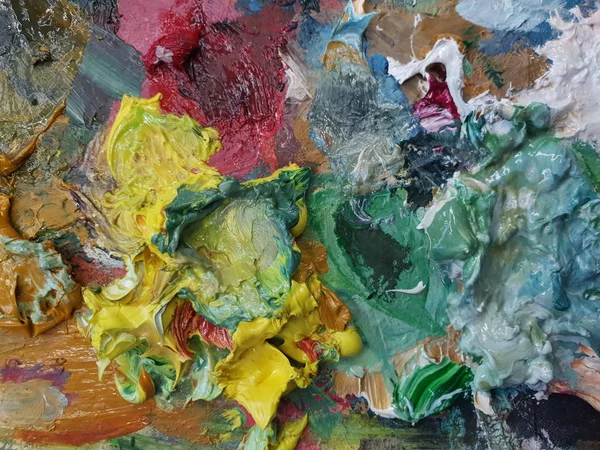 Texture Oil Paint Palette Artist Stock Photo by ©AveryanovaKatya