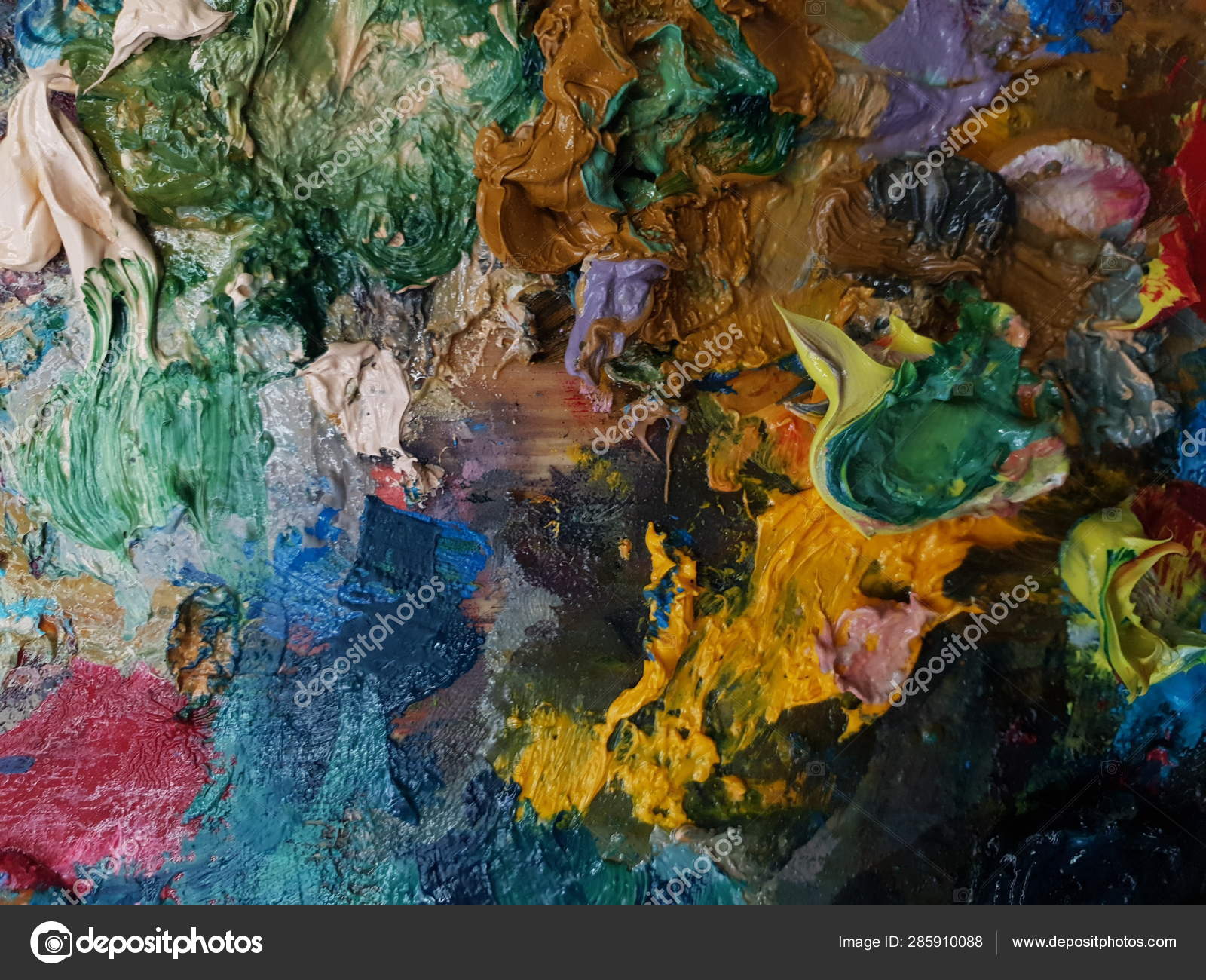 Texture Oil Paint Palette Artist Stock Photo Image By C Averyanovakatya