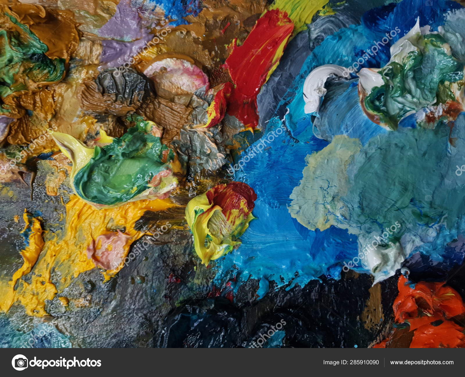 Texture Oil Paint Palette Artist Stock Photo by ©AveryanovaKatya 285910090