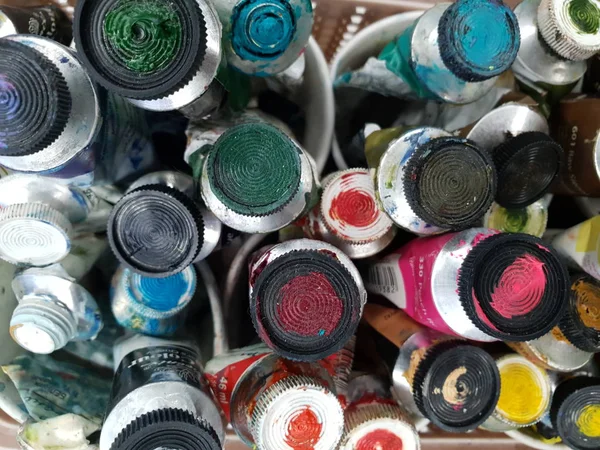 Peintures Huile Anciennes Tubes — Photo