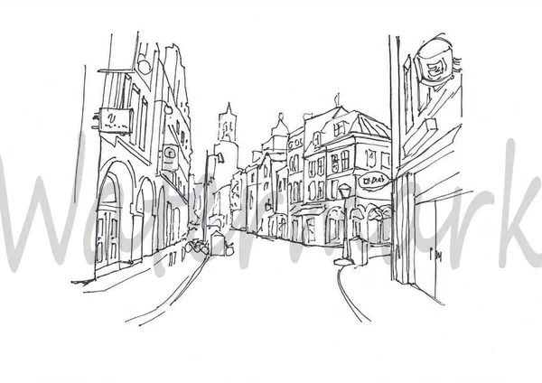 evler, sokaklar, insanlar ve yaşam, yaşam grafik çizim