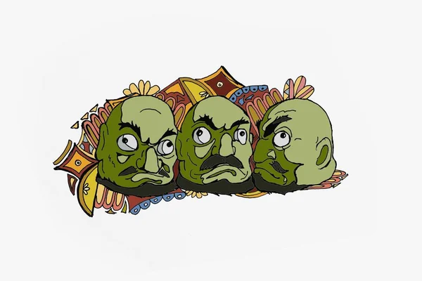 karikatür işleminden karakter Mononoke çizilmiş