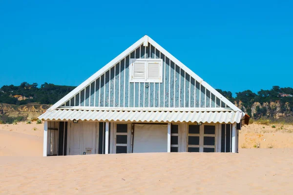 Costa Caparica Beroemde Toeristische Bestemming Met Typische Kleine Kleurrijke Huis — Stockfoto