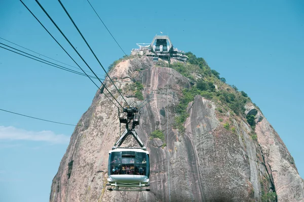 Botafogo Daki Sugar Loaf Manzarası Bir Dağ Brezilya Daki Bir — Stok fotoğraf