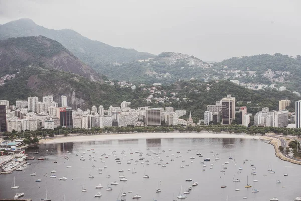 Vista Pão Açúcar Botafogo Uma Montanha Uma Paisagem Rio Janeiro — Fotografia de Stock