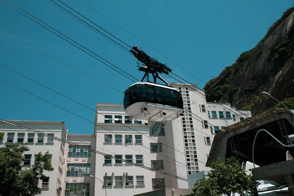 巴西Botafogo的糖面包景观 一座山 以及从缆车上看到的里约热内卢风景 — 图库照片