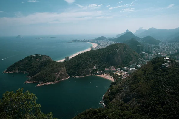 Vista Pão Açúcar Botafogo Uma Montanha Uma Paisagem Rio Janeiro — Fotografia de Stock