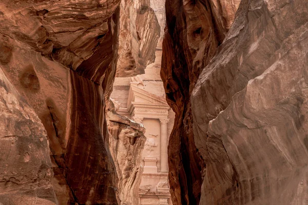 Petra Büyük Bir Saray Mezarı Ürdün Başlıca Ilgi Odağı Petra — Stok fotoğraf