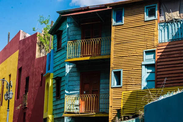Leuchtende Farben Der Caminito Straße Boca Dem Ältesten Arbeiterviertel Von — Stockfoto