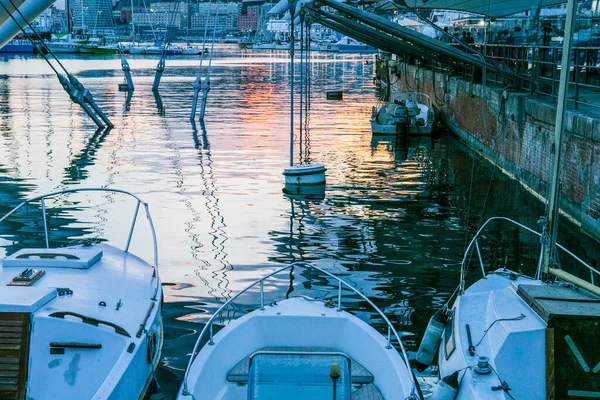 Άποψη Του Ιστορικού Κέντρου Και Του Λιμανιού Της Γένοβας Ιταλία — Φωτογραφία Αρχείου