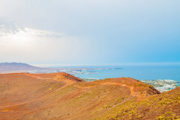 Vista Panorâmica Vulcão Montana Roja Playa Blanca Lanzarote Espanha Dos — Fotografia de Stock