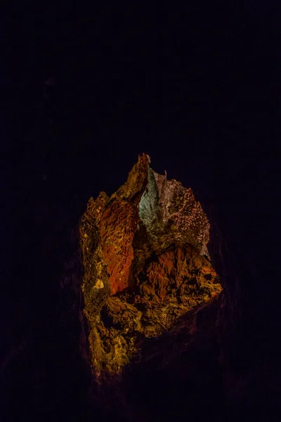 Cueva Los Verdes Grotta Verde Lanzarote Isole Canarie Incredibile Tubo — Foto Stock