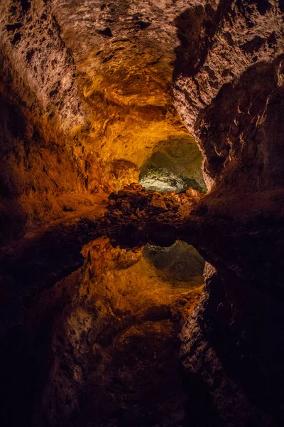 Cueva Los Verdes Grotte Verte Lanzarote Les Îles Canaries Incroyable — Photo