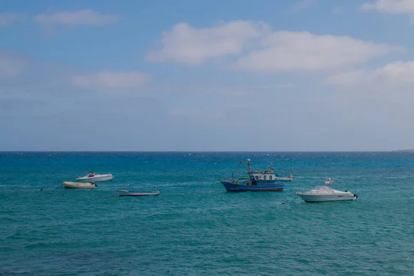 Foto Van Twee Belangrijkste Steden Één Hoofdstad Lanzarote Canarische Eilanden — Stockfoto