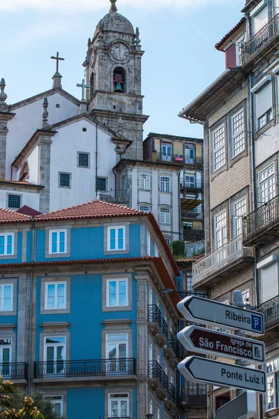 Porto Oporto Second Largest City Portugal Porto Famous Houses Ribeira — Stock Photo, Image