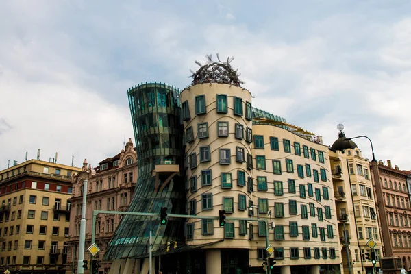 Landelijk Uitzicht Het Historische Centrum Van Praag Karelsbrug Gebouwen Van — Stockfoto