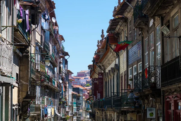 Portoor Oporto Thesecond Largest Cityinportugal Porto Famous Houses Ribeira Square — Stock Photo, Image