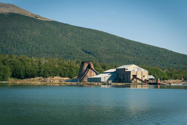 Тут Повно Гір Річок Снігу Навколо Центру Міста Ushuaia Thecapitaloftierra — стокове фото