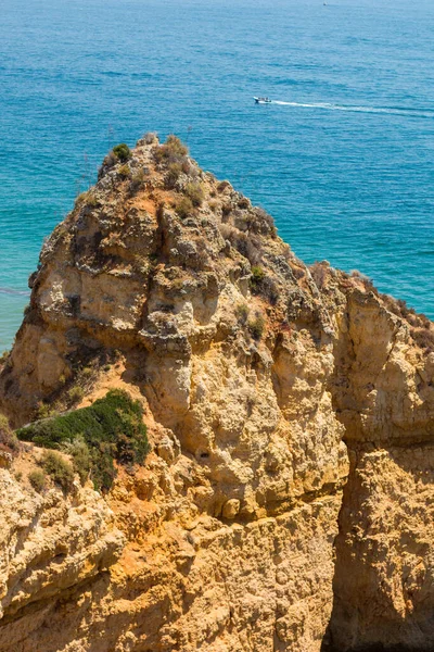 阿尔加维里斯本拉各斯镇附近美丽的海湾 在大西洋沿岸有很高的悬崖 阿尔加维是葡萄牙大陆最南端的地区 — 图库照片