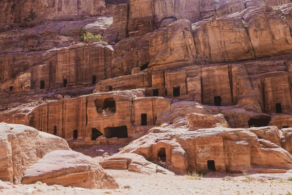 Petra Originally Known Its Inhabitants Raqmu Historical Archaeological City Southern — Stock Photo, Image
