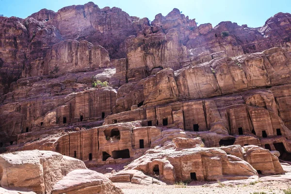 Petra Původně Známá Svým Obyvatelům Jako Raqmu Historické Archeologické Město — Stock fotografie