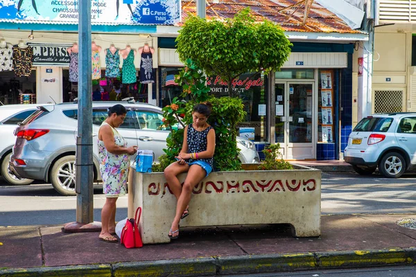 Uitzicht Het Centrum Van Papeete Frans Polynesië Vol Met Mensen — Stockfoto