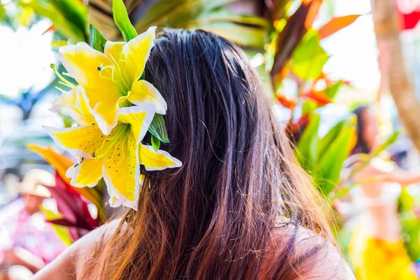 Portrait Danseuse Polynésienne Belles Femmes Dans Tahitien Île Pacifique Dansent — Photo