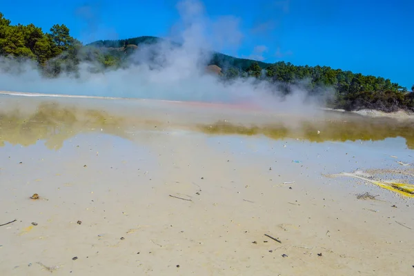 Waiotapu Också Stavat Wai Tapu Ett Aktivt Geotermiskt Område Södra — Stockfoto