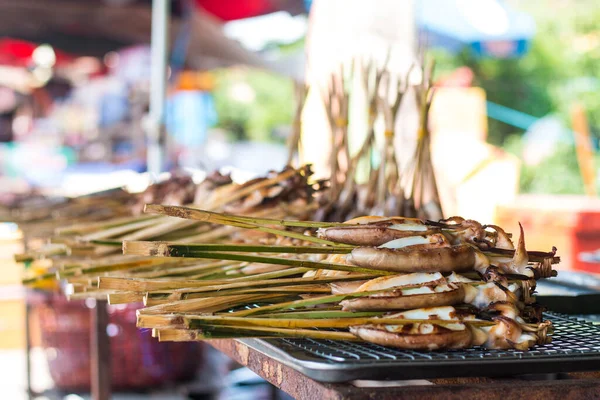 Grilled Squids Barbeque Way Asian Market Summer Day Always Food — Stock Photo, Image